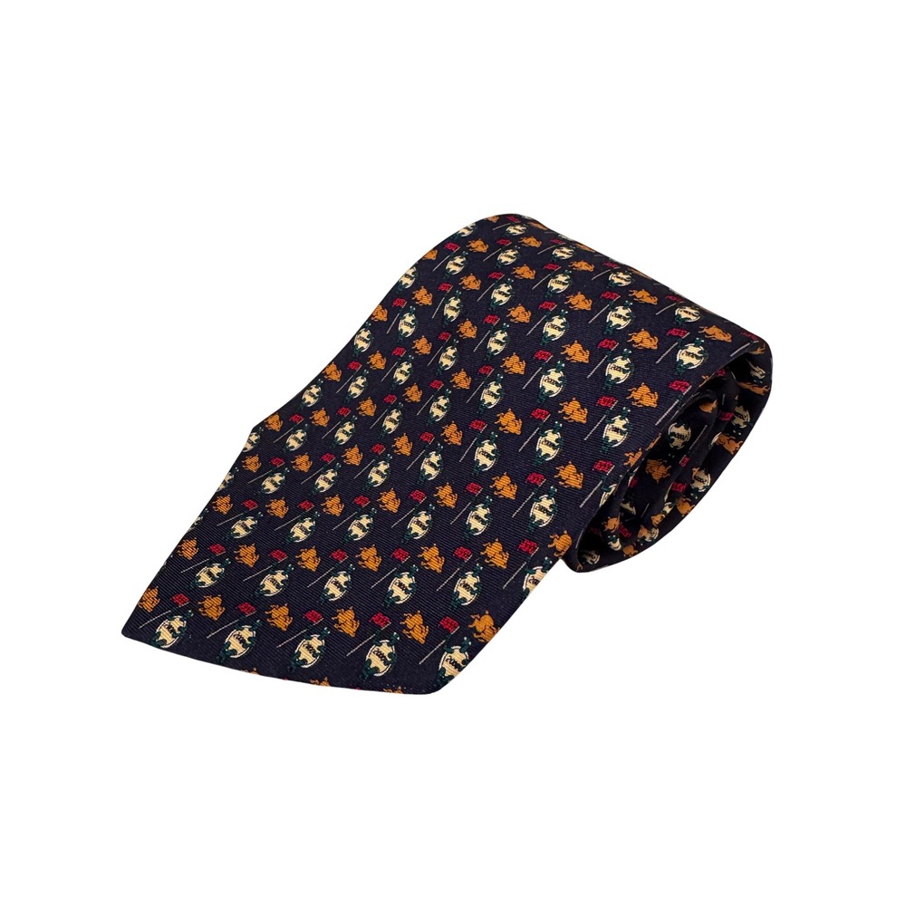 Brooks‎ Brothers Basics Mens Silk Tie Tortoise and Hare Navy Blue Fable Pattern
